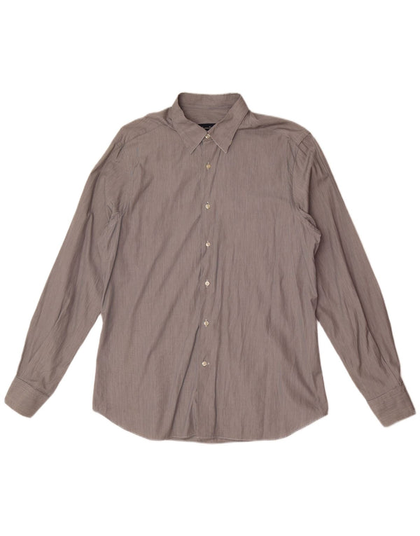 Camisa masculina Slim Fit Massimo Dutti XL cinza risca de giz algodão