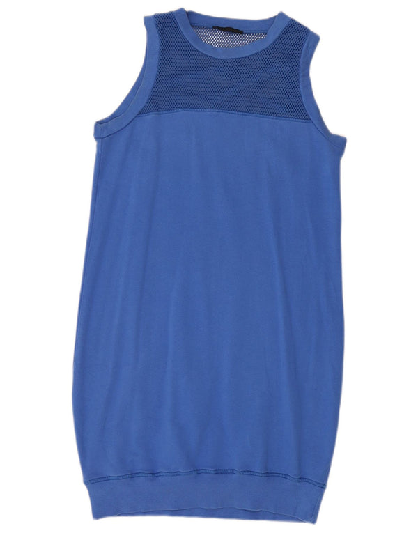 Pinko feminino sem mangas moletom vestido jumper Reino Unido 12 algodão azul médio