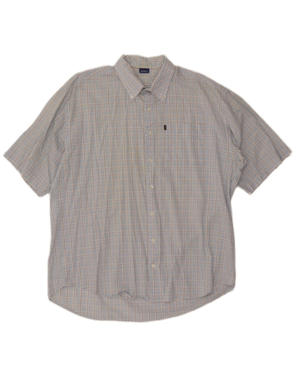 Camisa masculina de manga curta ASICS 2XL algodão xadrez azul