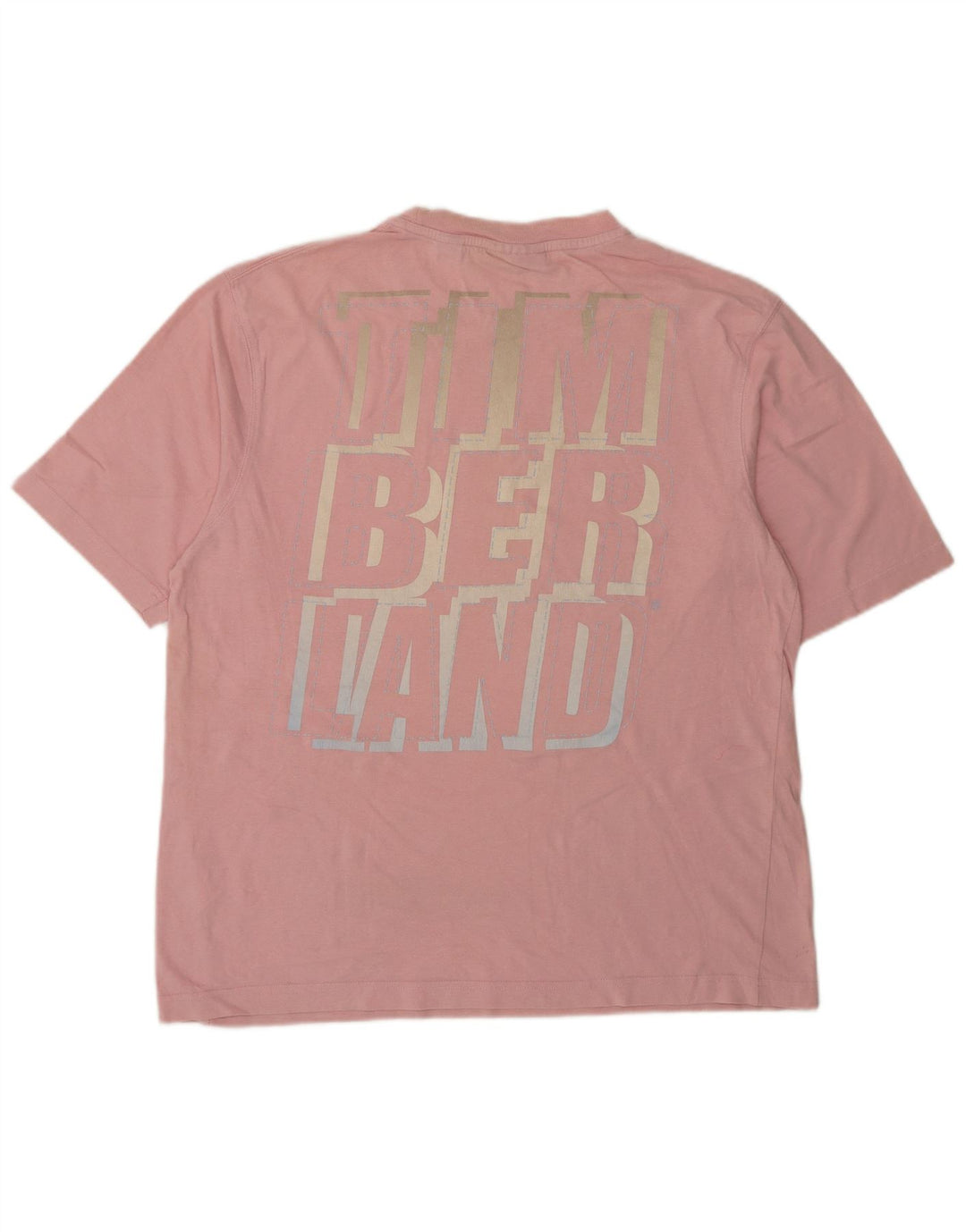 Timberland Camiseta masculina gráfica grande algodão rosa