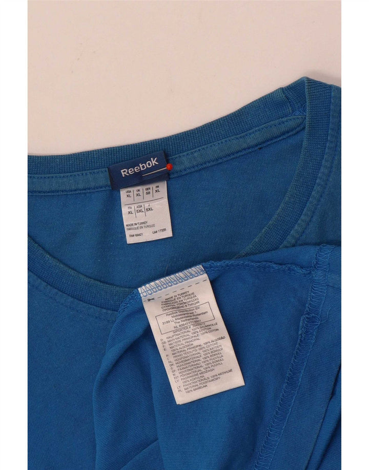 Camiseta gráfica masculina Reebok Top XL algodão azul
