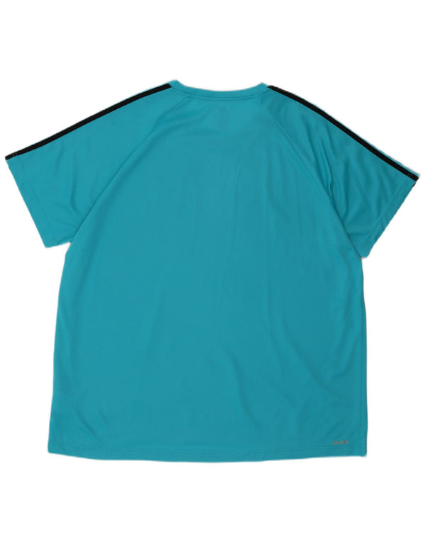 Camiseta masculina Adidas Top XL turquesa listrada poliéster esportiva