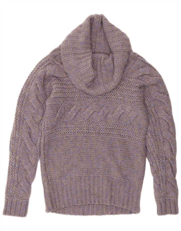 Suéter feminino Esprit com gola redonda e lã roxa média UK 14