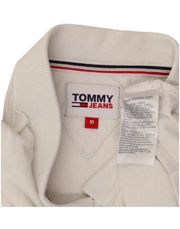 Camisa polo masculina Tommy Hilfiger de algodão branco médio