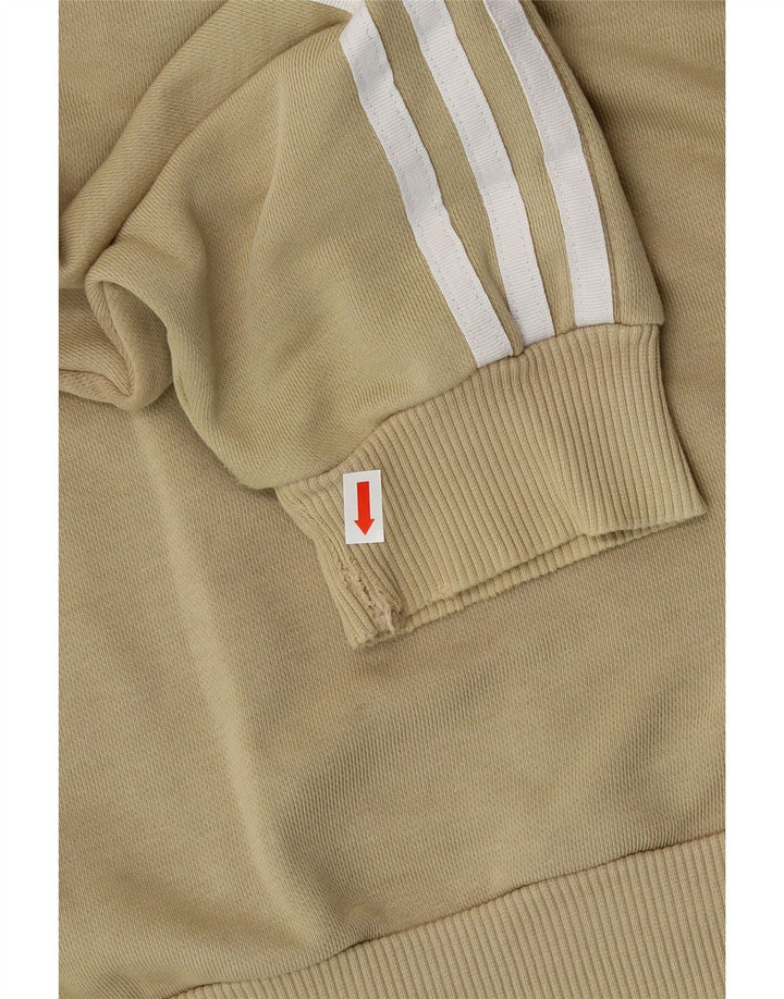 ADIDAS Womens Oversized Hoodie Jumper UK 12 Medium Khaki Algodão