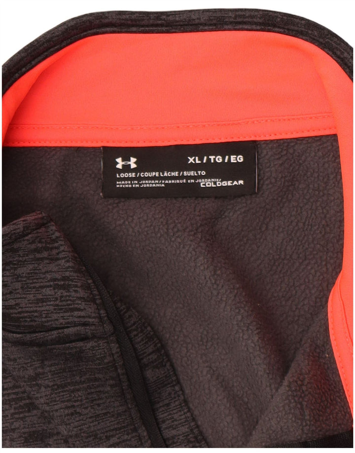 UNDER ARMOUR Mens Cold Gear Zip Neck Moletom Jumper XL Cinza Salpicado