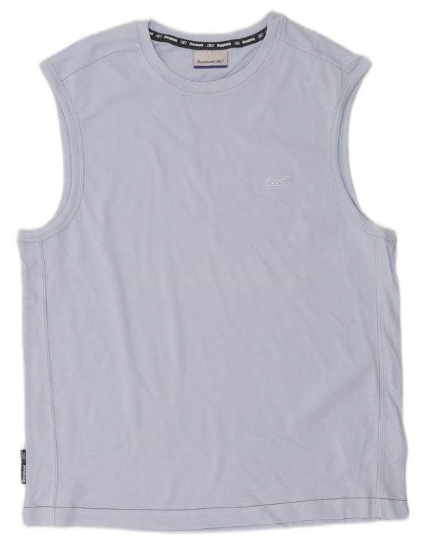 Reebok Mens Colete Top Médio Algodão Azul