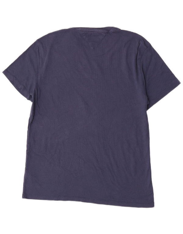 Tommy Hilfiger Camiseta masculina regular fit gráfica top grande algodão azul marinho