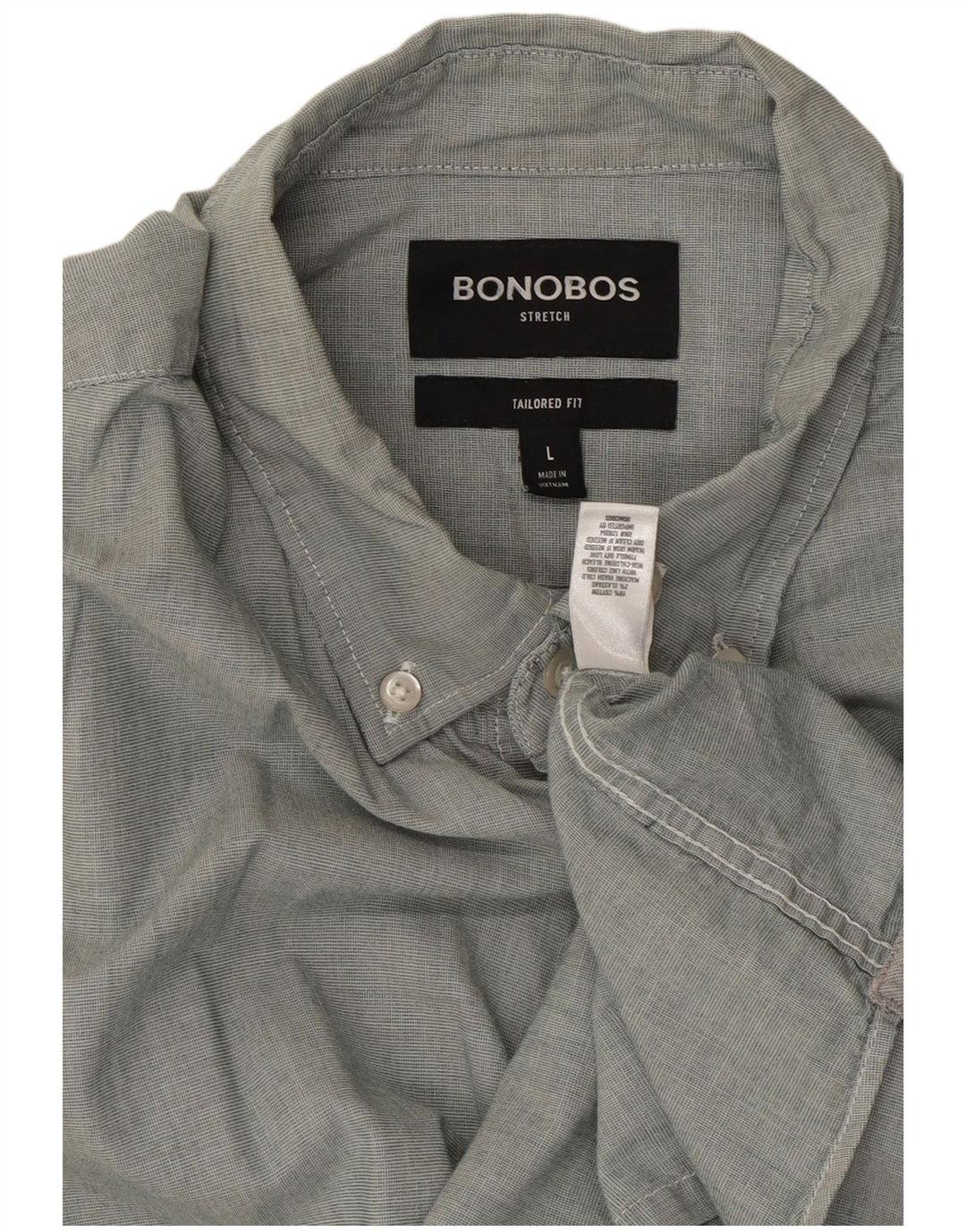 BONOBOS Camisa masculina sob medida de algodão cinza grande