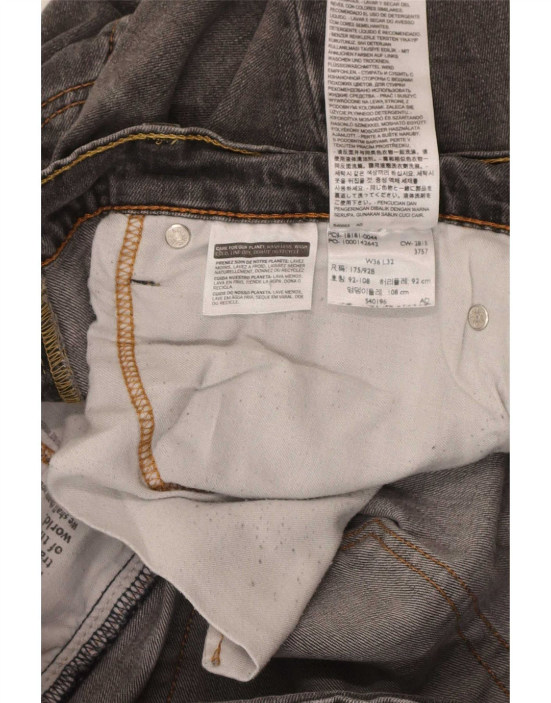Levi's Masculino 541 Slim Jeans W36 L32 Cinza Algodão
