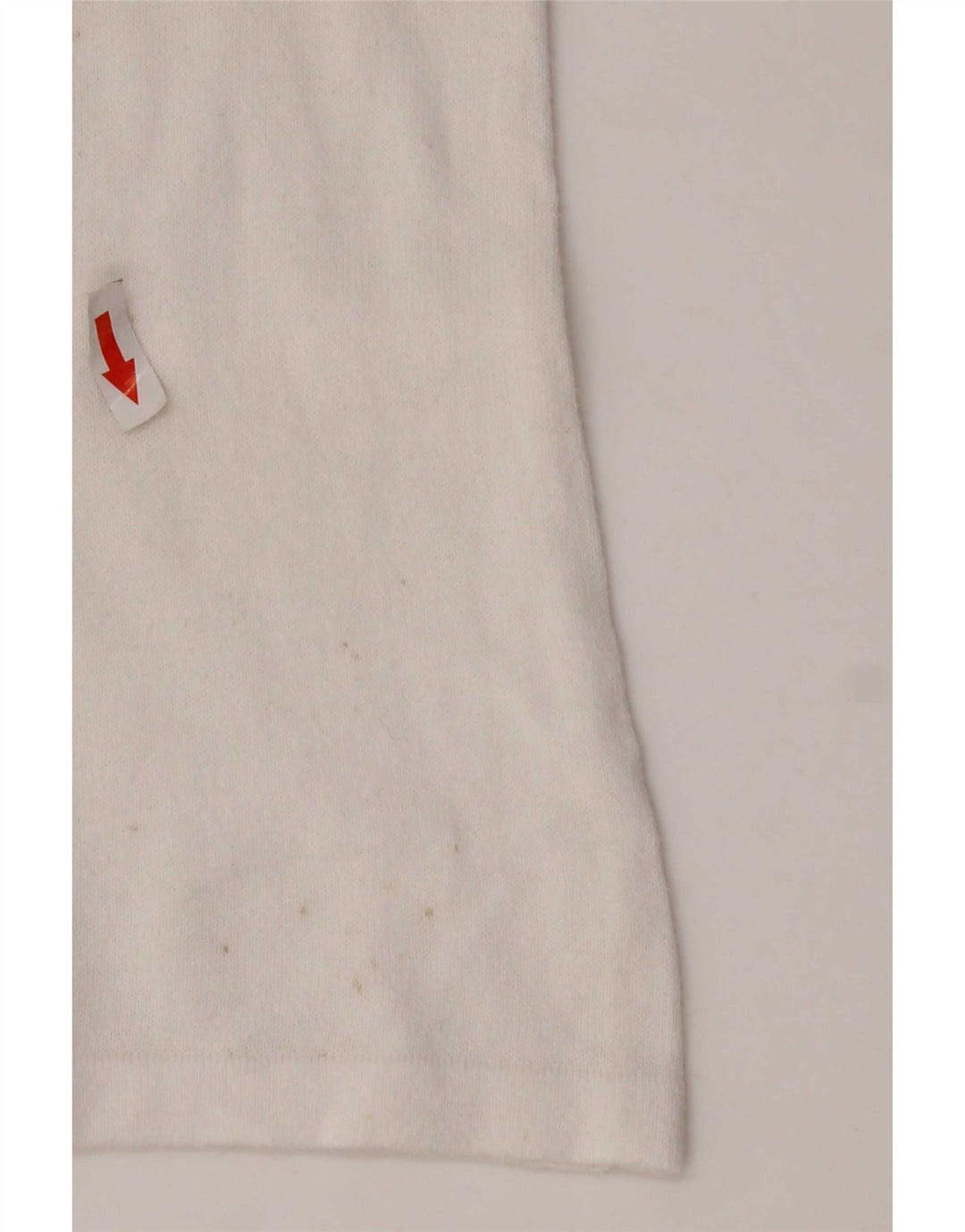 Top feminino Benetton manga comprida UK 14 médio branco