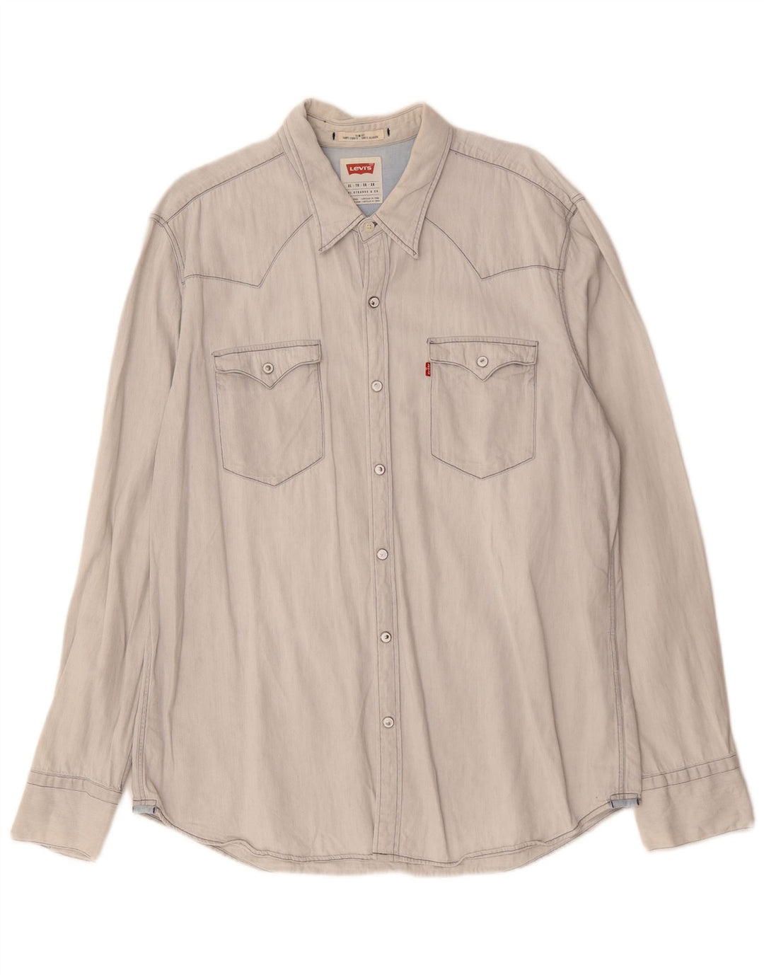 Camisa masculina slim fit LEVI'S XL azul algodão