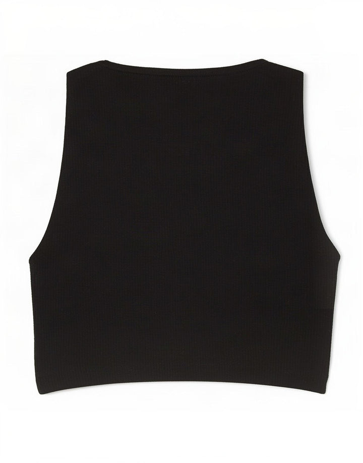 Zara Womens Crop Vest Top Reino Unido 8 Pequeno Preto