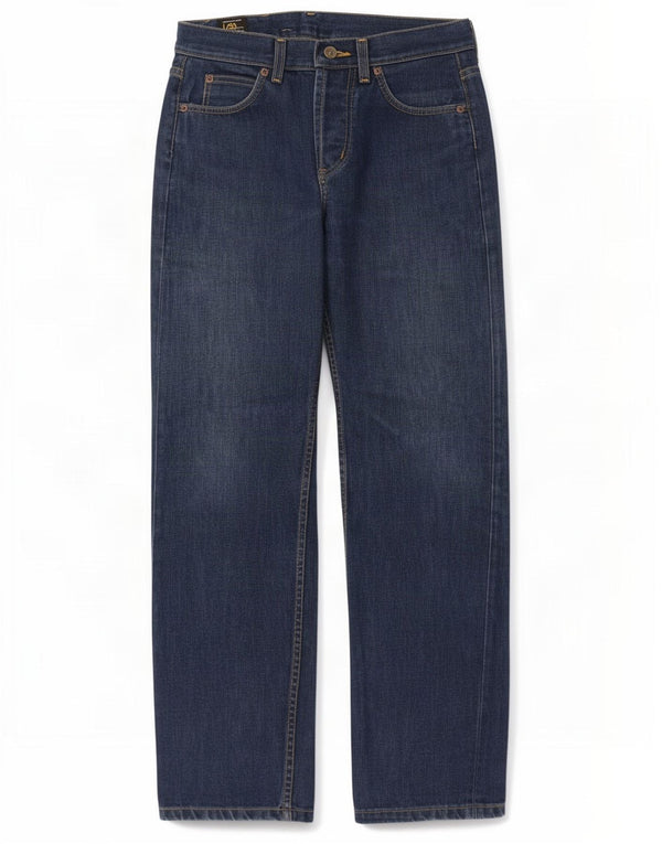 Lee Mens Straight Jeans W29 L32 Azul Marinho Algodão
