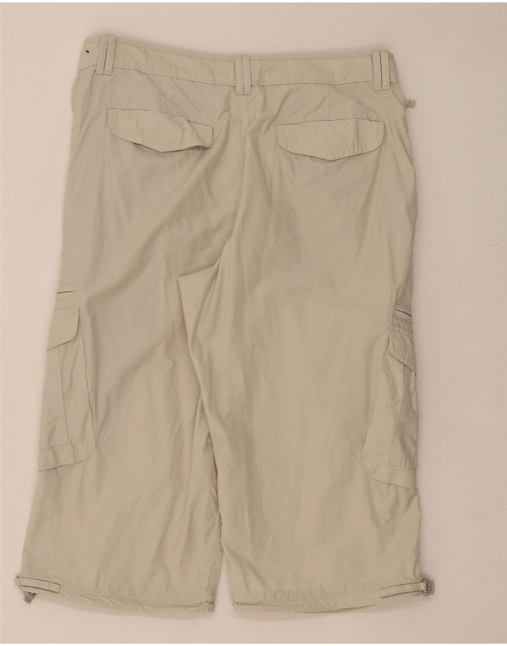 Bermuda cargo masculina MARKS & SPENCER W34 grande algodão bege