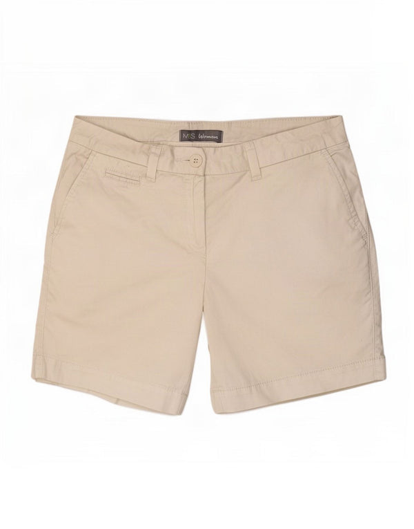 Shorts chino feminino Marks & Spencer UK 12 médio W32 algodão branco