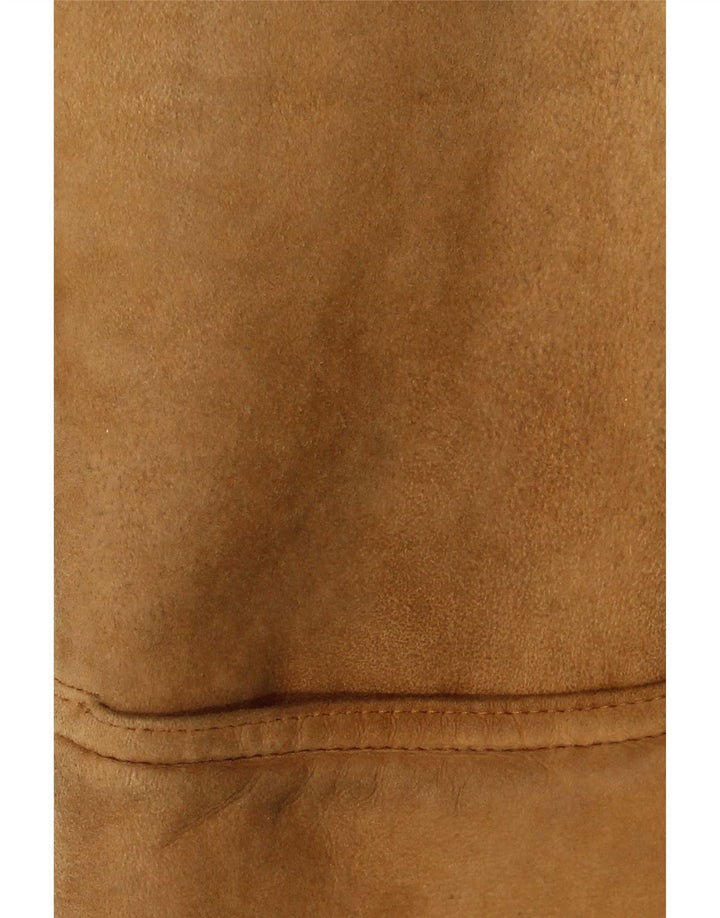 Jaqueta feminina Morlands Shearling de grandes dimensões EU 46 XL couro bege