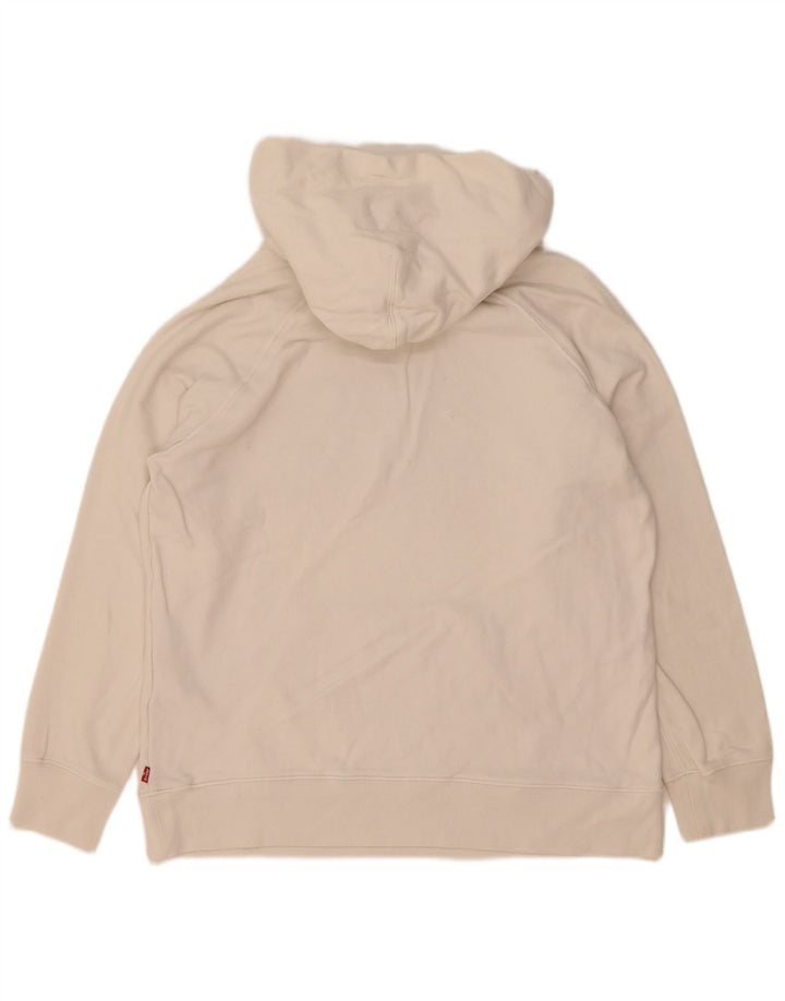 Suéter com capuz gráfico masculino Levi's pequeno algodão branco