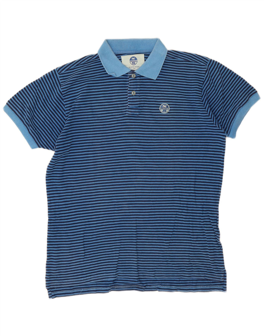 Camisa polo masculina North Sails grande algodão listrado azul