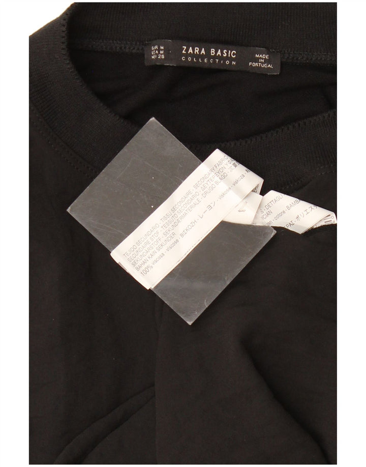 Top túnica assimétrica feminina sem mangas ZARA Reino Unido 12 bloco colorido preto médio