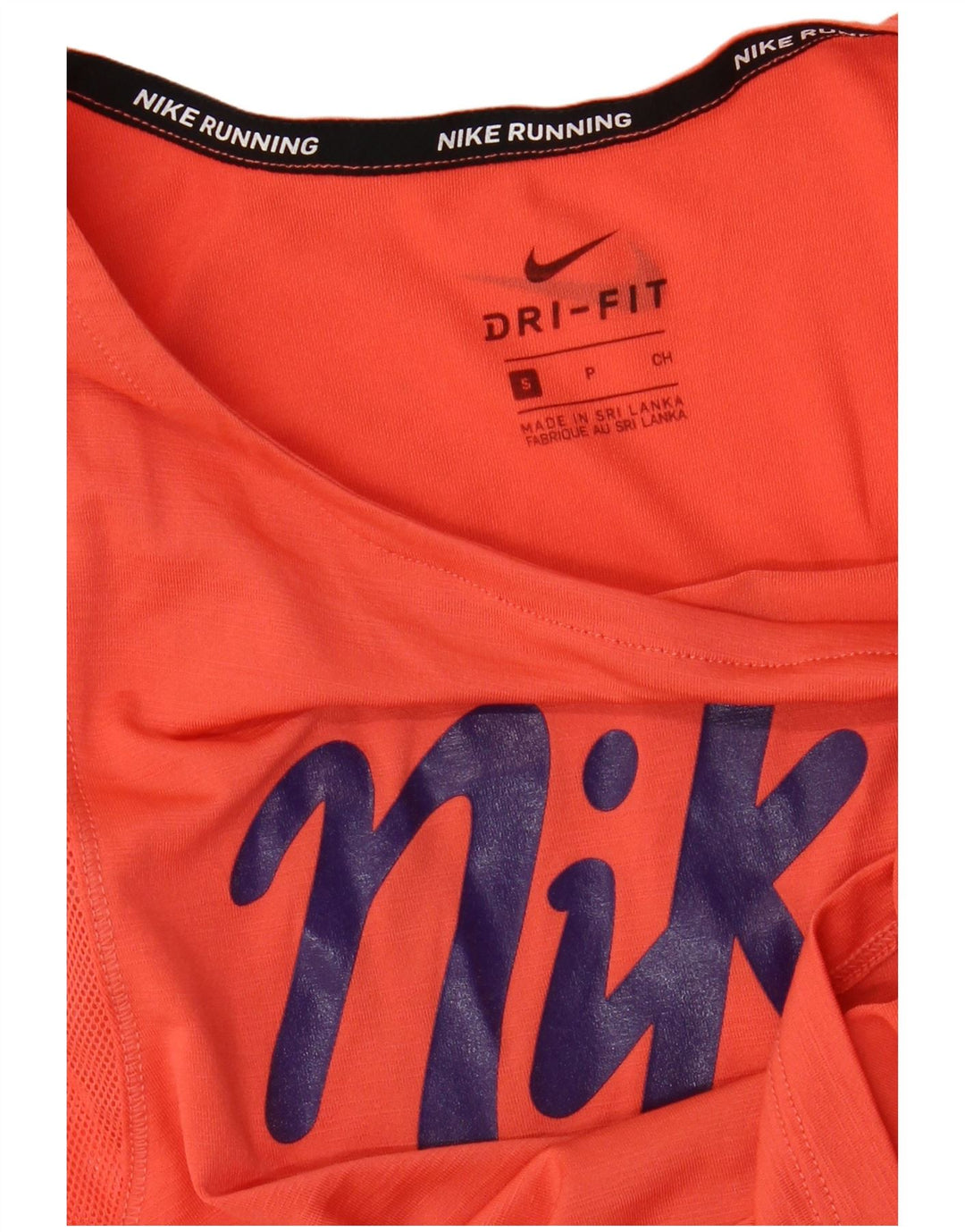 Camiseta feminina NIKE Dri Fit Crop Graphic UK 10 pequena laranja