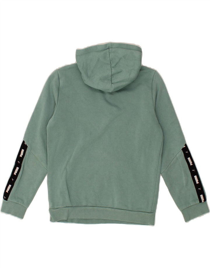 PUMA Boys Graphic Hoodie Jumper 11-12 Years Green Cotton Vintage Puma and Second-Hand Puma from Messina Hembry 