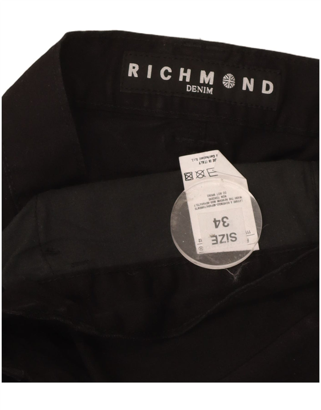 RICHMOND Jeans retos femininos W34 L30 algodão preto