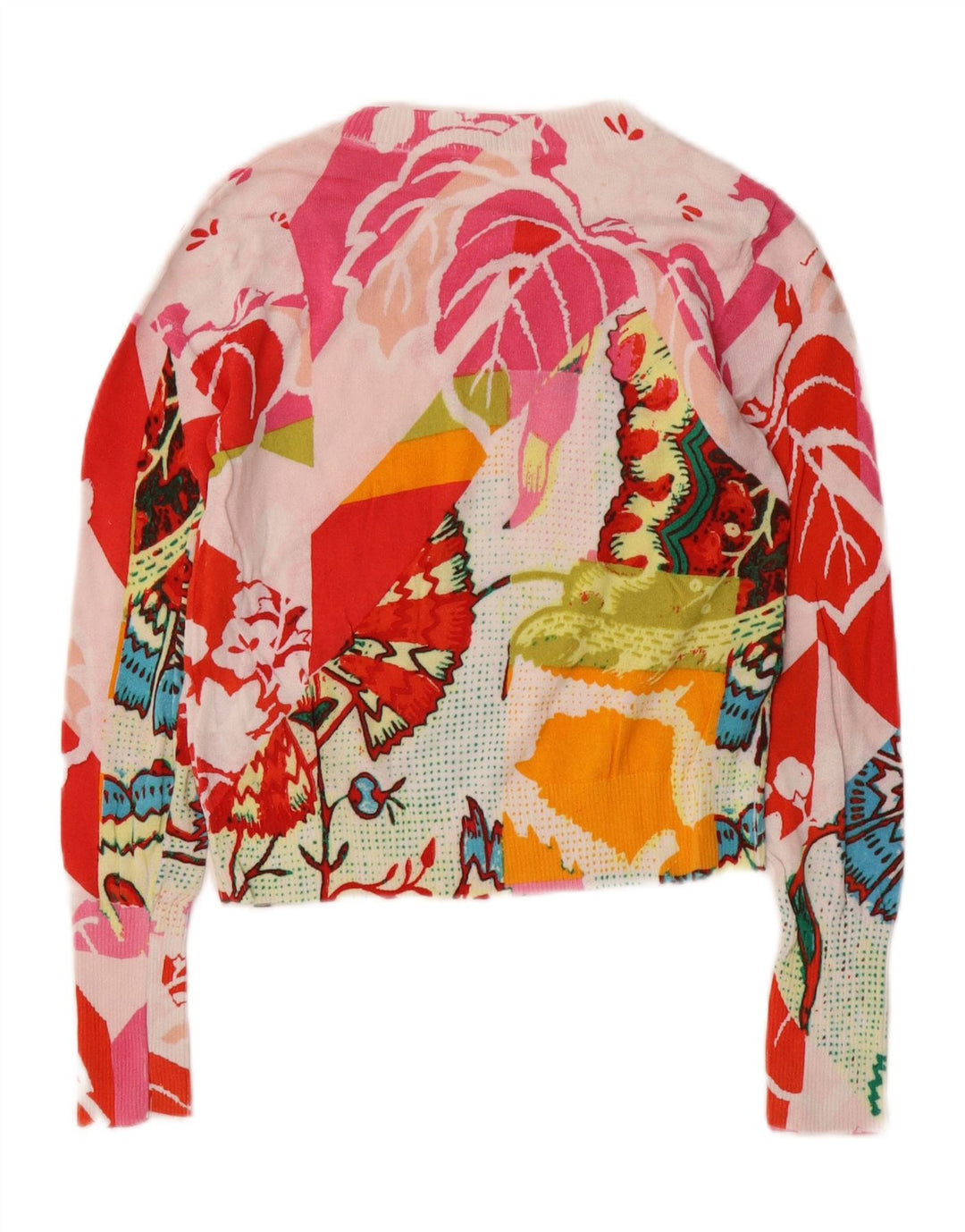 Suéter feminino Desigual com gola redonda e 10 pequenos florais multicoloridos