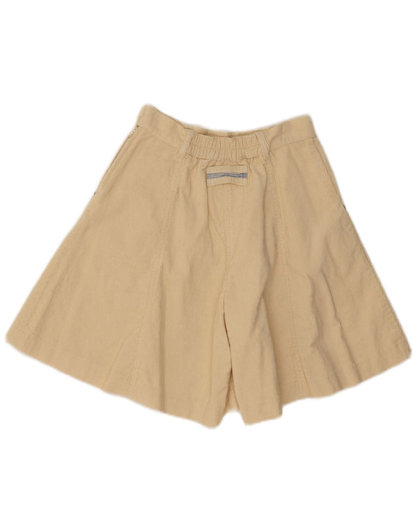 Shorts de veludo vintage para meninas com pernas largas 12-13 anos W22 algodão bege