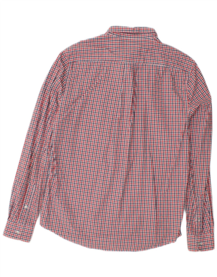 Camisa masculina SUPERDRY grande xadrez vermelho algodão