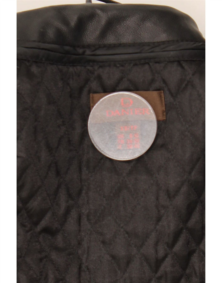 Jaqueta feminina de couro com capuz Danier Reino Unido 8/10 couro preto pequeno