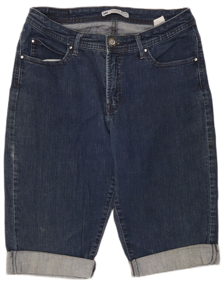 Shorts jeans feminino LEE Slender Secret EUA 8 médio W30 algodão azul marinho