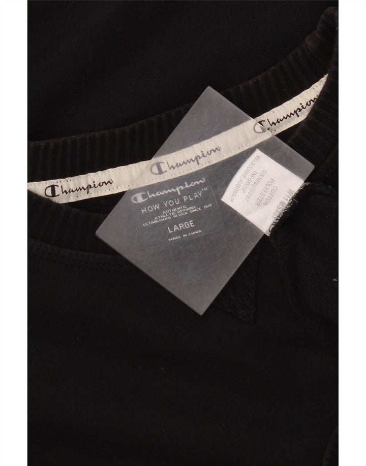 Champion moletom gráfico masculino jumper grande algodão preto