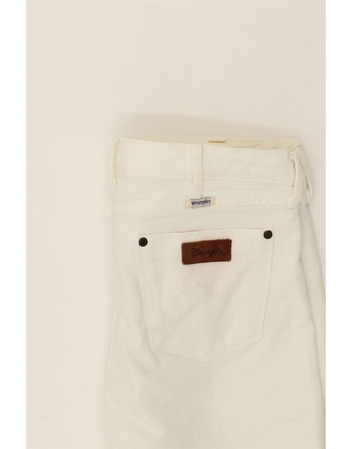 WRANGLER Womens Elle Bermuda Denim Shorts W31 Medium  White Cotton Vintage Wrangler and Second-Hand Wrangler from Messina Hembry 