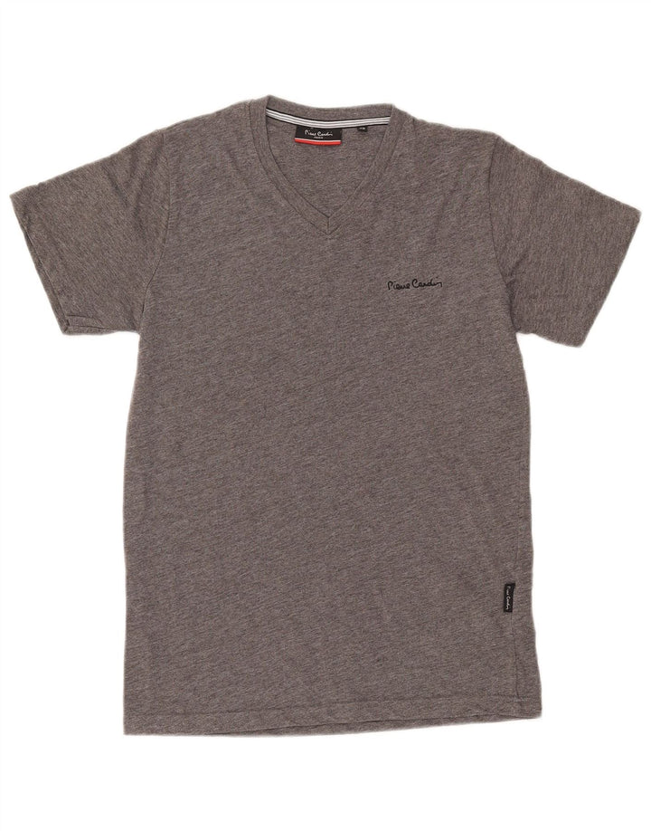 PIERRE CARDIN Camiseta masculina Top XS Poliéster Cinza