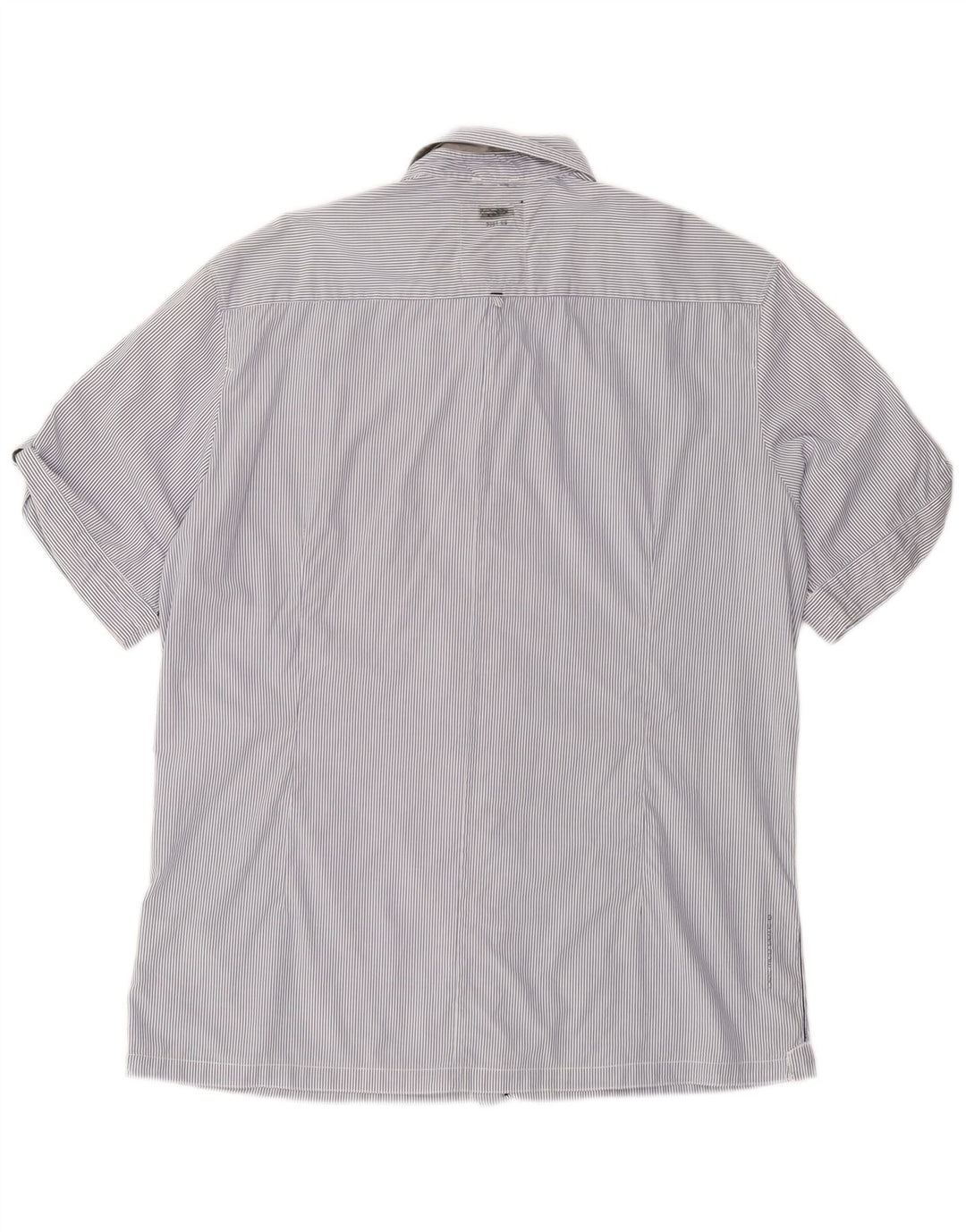 Camisa masculina de manga curta G-STAR 2XL algodão listrado azul marinho