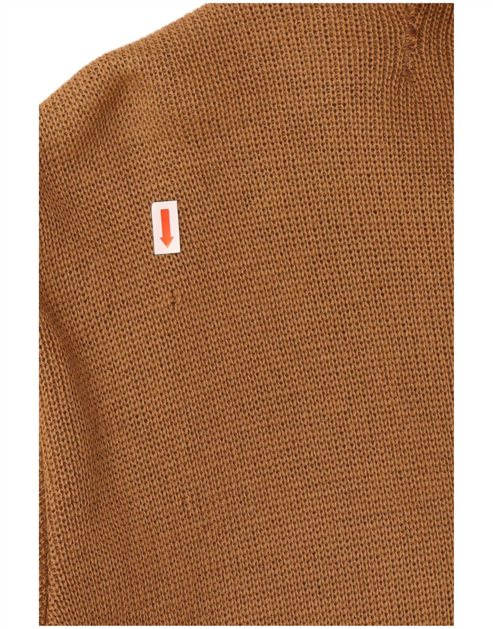 Suéter cardigã masculino VINTAGE IT 54 XL lã marrom