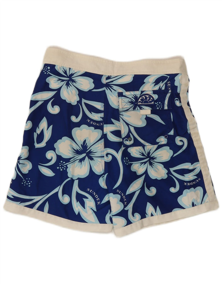 Shorts de natação masculino Sundek pequeno azul floral