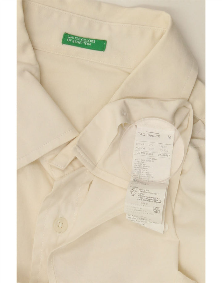 Camisa masculina BENETTON de algodão branco médio