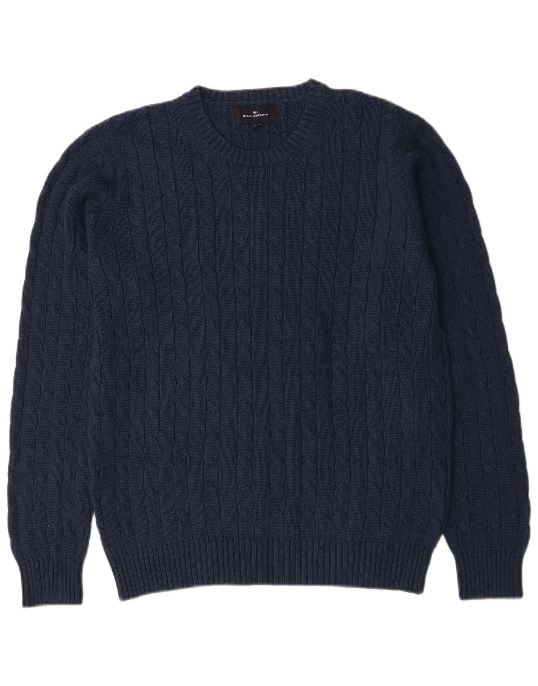 Suéter masculino Marks & Spencer Blue Harbor com gola redonda grande azul marinho