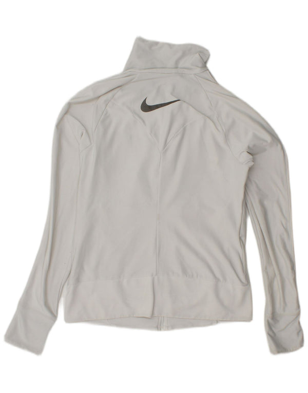 Nike Womens Dri Fit Tracksuit Top Jacket UK 14/16 Grande Branco
