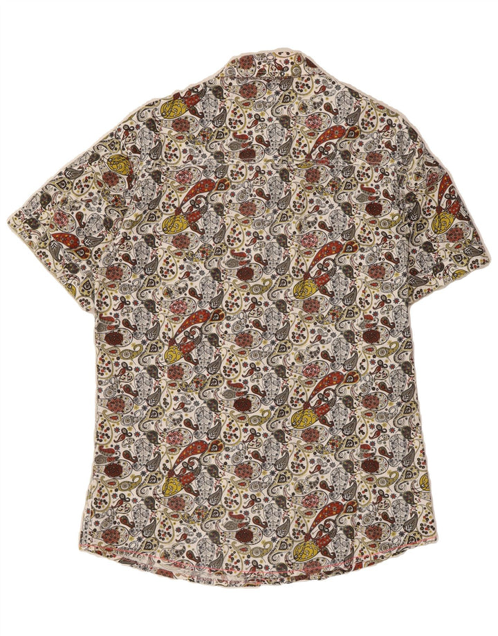 FOREX Mens Short Sleeve Shirt XL Green Paisley Cotton Vintage Forex and Second-Hand Forex from Messina Hembry 