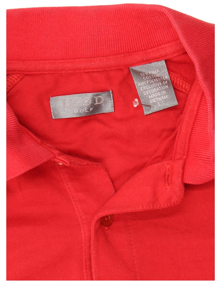 Camisa polo masculina IZOD grande algodão vermelho