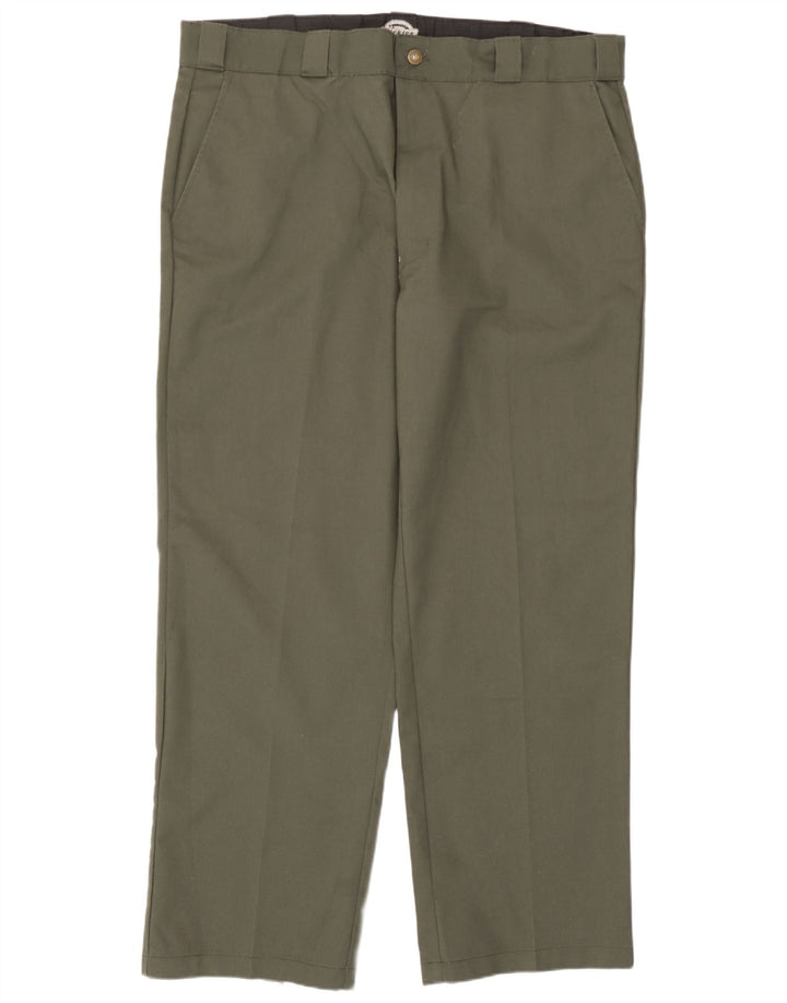 Calças Chino retas masculinas Dickies W40 L31 poliéster cáqui