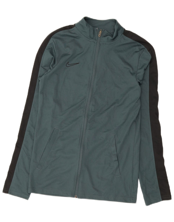 Nike Mens Dri Fit Slim Tracksuit Top Jacket UK 10 Small Green Colourblock