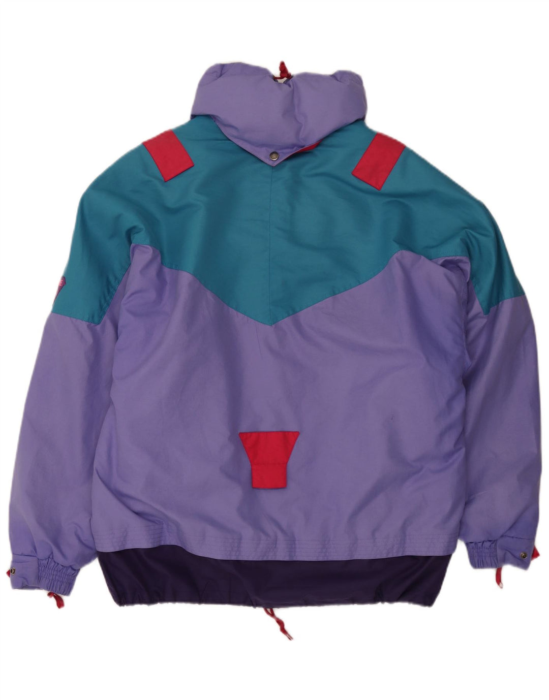 Jaqueta de esqui masculina Degre 7 com capuz e pulôver UK 40 grande bloco colorido roxo
