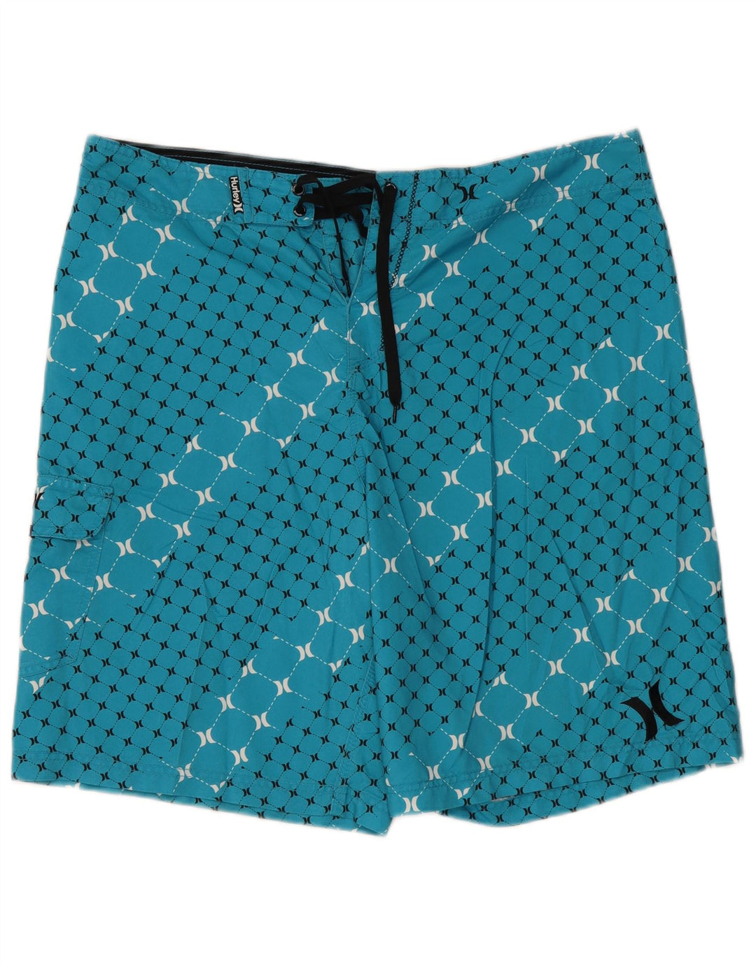 Shorts de natação masculino Hurley XL poliéster geométrico azul