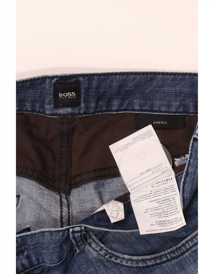 Hugo Boss Masculino Stretch Slim Jeans W34 L32 Azul Algodão