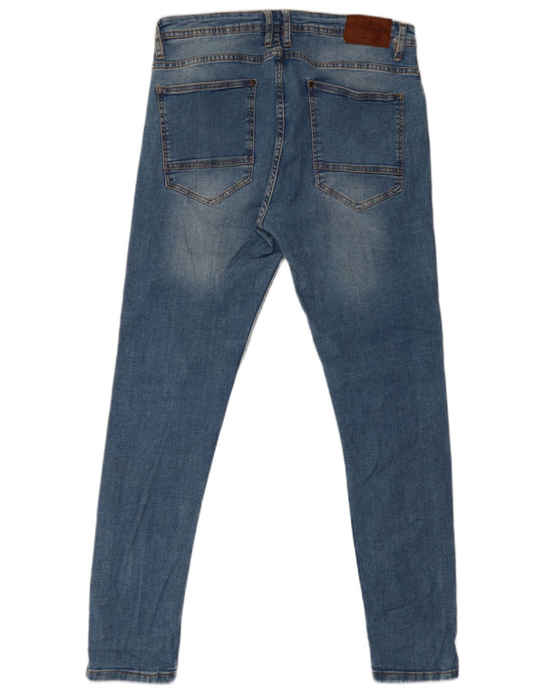 Zara Mens Skinny Jeans EU 46 XL W36 L31 Azul Algodão
