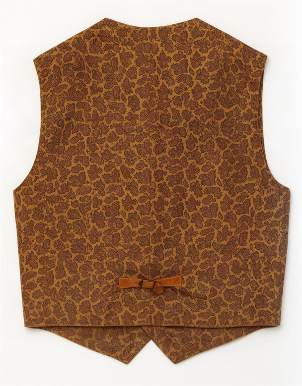 Colete vintage masculino de camurça marrom médio